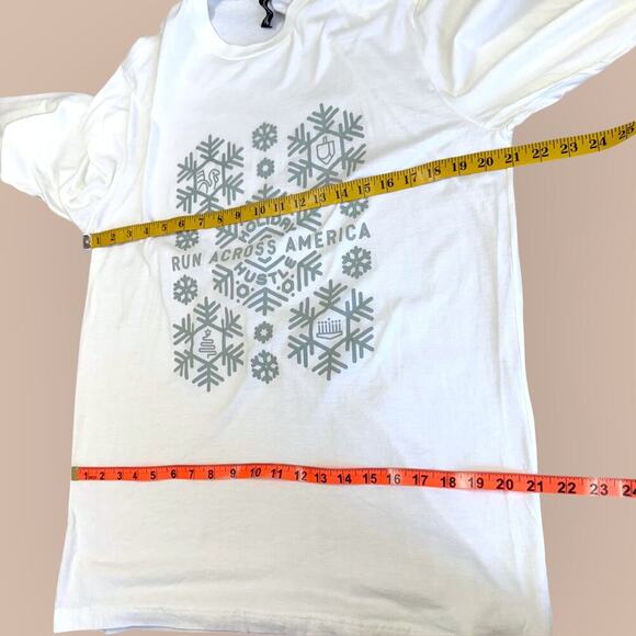 Run Across America Holiday Hustle Long Sleeve T Shirt Ei-Lo Size XL Unisex White - Picture 7 of 9